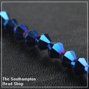 Chinese 4mm Bicone Crystals - Mermaid Blue
